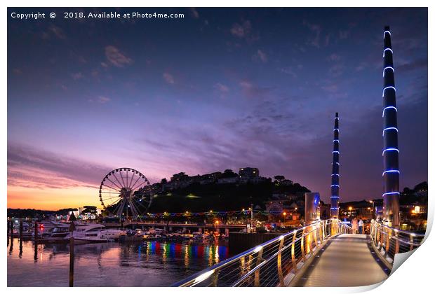 Torquay Harbour Sunset Print by K7 Photography