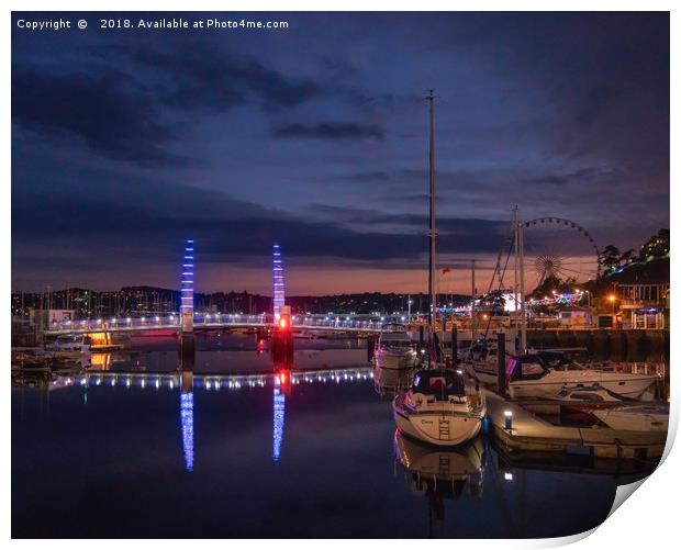 Torquay Harbour Lights Print by K7 Photography