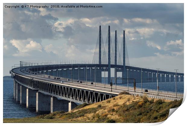 Sweden and Denmark - Linked by the Oresund Bridge Print by K7 Photography