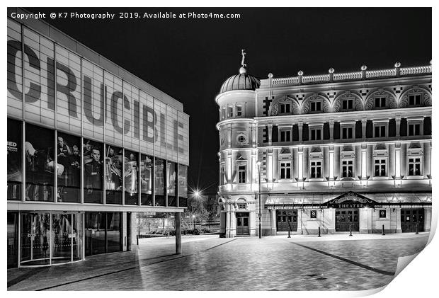 Welcome to Sheffield's Theatre land Print by K7 Photography