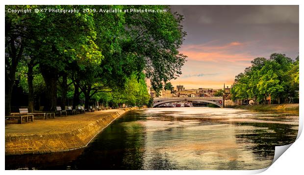 The River Ouse and the Lendle Bridge, York Print by K7 Photography