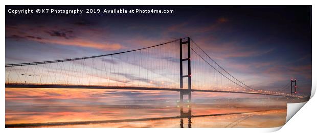 Humber Bridge Sunset Print by K7 Photography