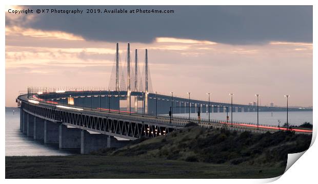 The Oresund Bridge Print by K7 Photography