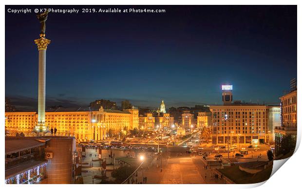Independence Square, Kiev, Ukraine Print by K7 Photography