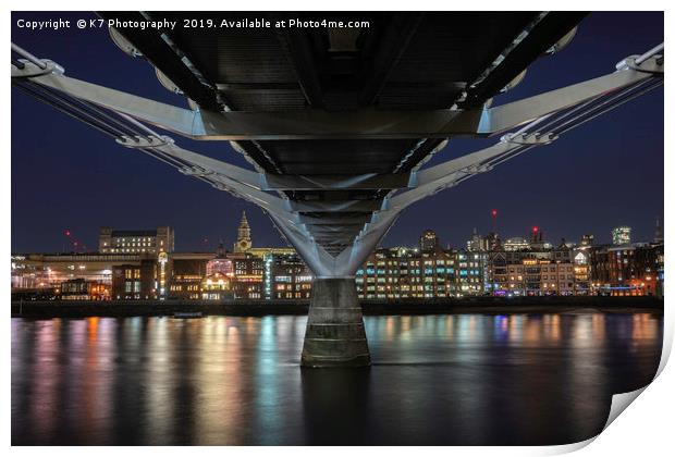 Millennium Bridge form the South Bank Print by K7 Photography