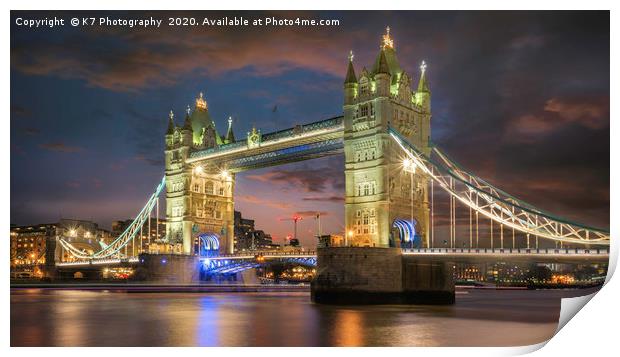 Tower Bridge, London Print by K7 Photography