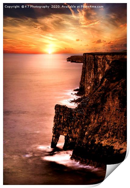 Bempton Cliffs Print by K7 Photography