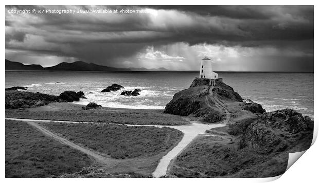 Storm over the Rivals from Llanddwyn island, Angle Print by K7 Photography