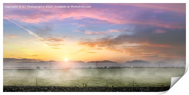 Sunrise over the Mountains of Snowdonia Print by K7 Photography