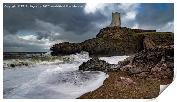 Tŵr Mawr Lighthouse, Llanddwyn Island, Anglesey Print by K7 Photography
