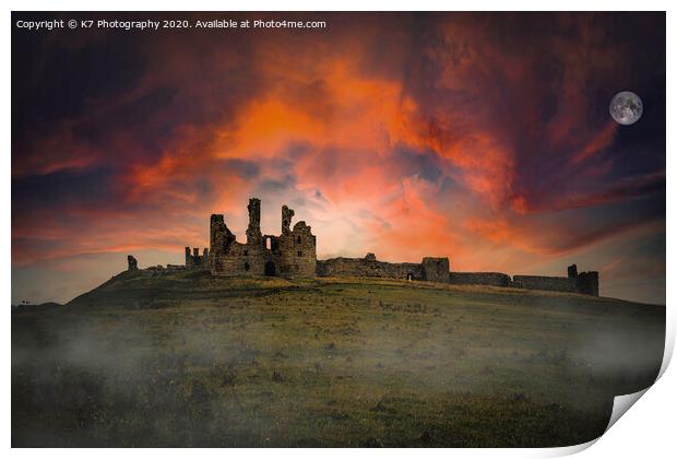 Majestic Dunstanborough Castle at Dawn Print by K7 Photography