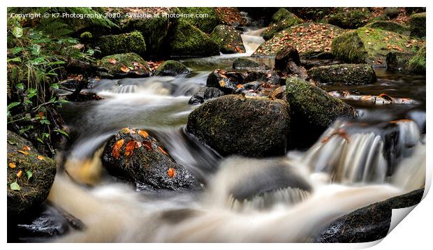  Wyming Brook in Autumn Print by K7 Photography