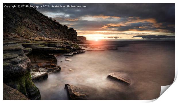  Sunrise on the Northumbrian Coast Print by K7 Photography
