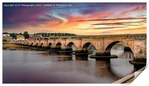 The historic Bridges of Berwick upon Tweed Print by K7 Photography