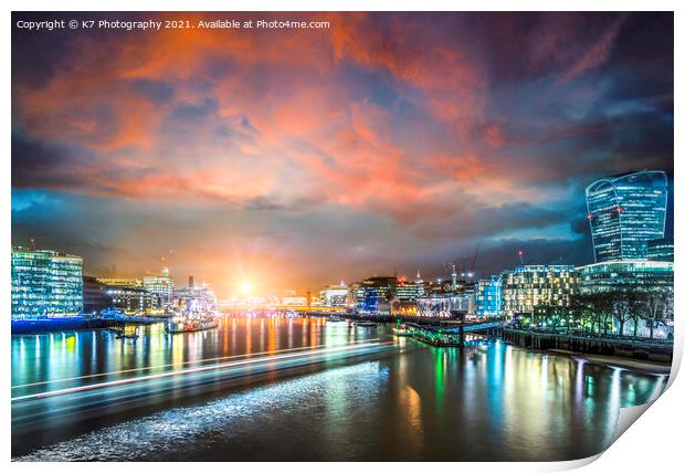 A London Skyline Scene Print by K7 Photography