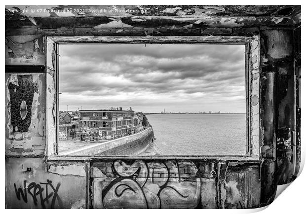Urban Dereliction On The Banks of the River Humber Print by K7 Photography