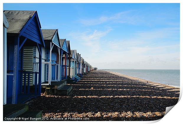 Beach Huts at Herne Bay Print by Nigel Bangert