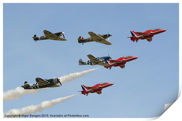 The Red Arrows with Eagle Squadron Print by Nigel Bangert