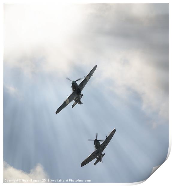 Spitfire and Hurricane Print by Nigel Bangert