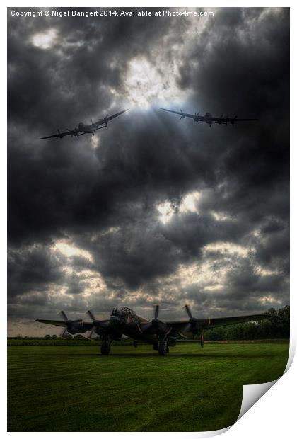   Three Lancasters Print by Nigel Bangert