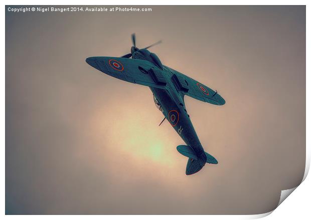   Reconnaissance Spitfire PL965R MkXI Print by Nigel Bangert