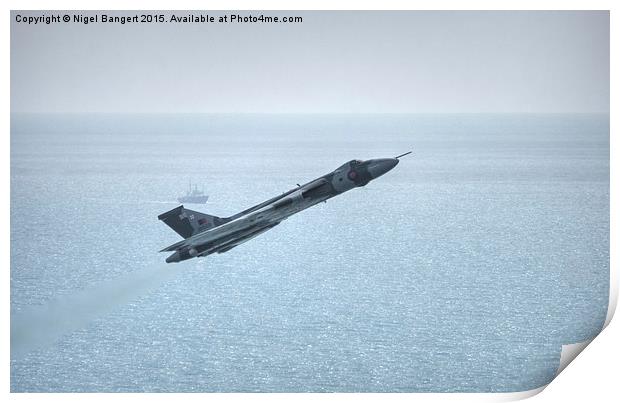  Vulcan over the Sea Print by Nigel Bangert
