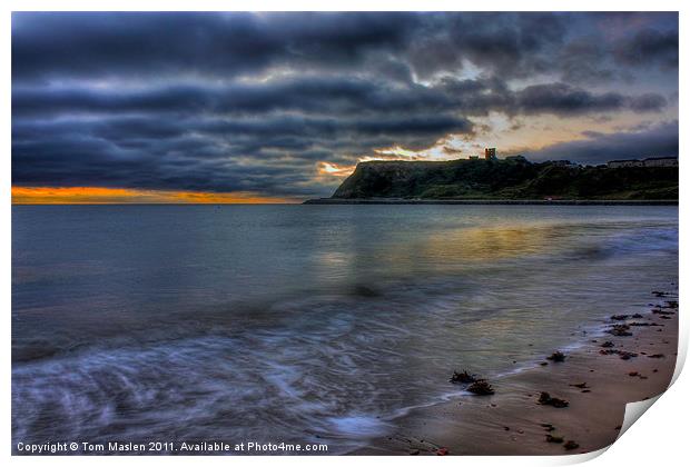 Scarborough Castle at first light Print by Tom Maslen
