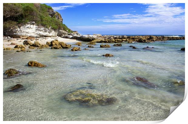  Rocks at Cave Beach Print by Alison Johnston