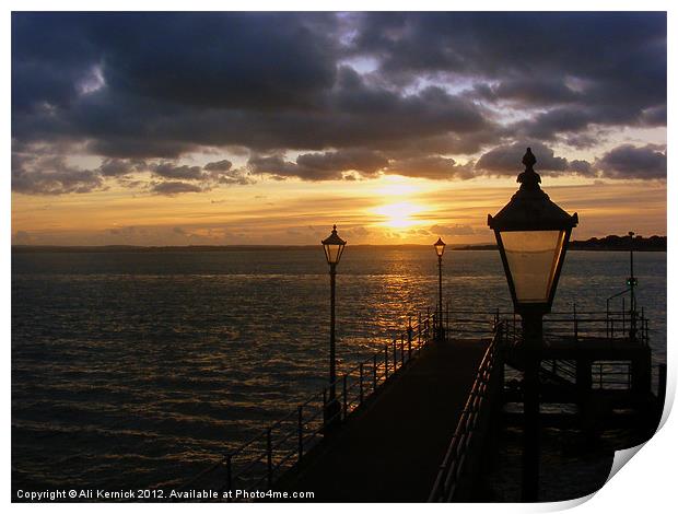 Sunset at Southsea Print by Ali Kernick