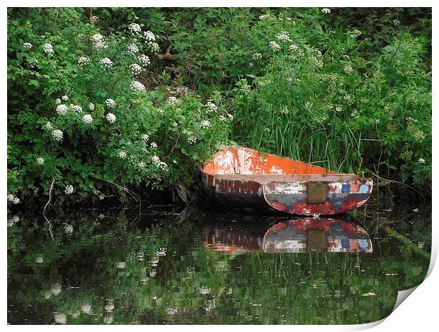 The lone boat Print by Ali Kernick