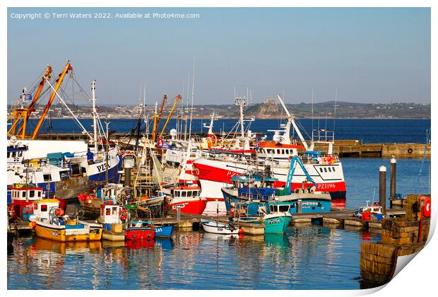 Newlyn Fishing Fleet Print by Terri Waters
