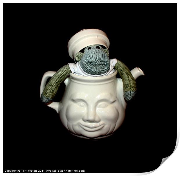 Monkey in a Tea Pot Print by Terri Waters