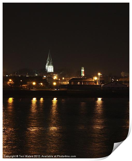 City of Southampton at Night Print by Terri Waters
