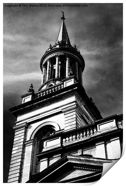 All Saints Church Oxford Monochrome Print by Terri Waters