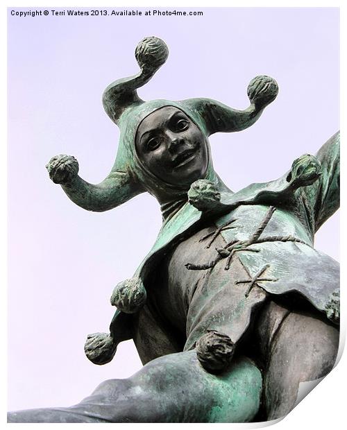 Stratfords Jester Statue Print by Terri Waters