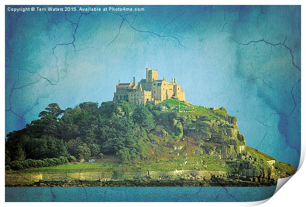 St Michael's Mount Textured  Print by Terri Waters