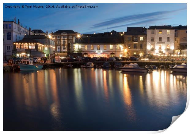 Busy Night at Custom House Quay Print by Terri Waters