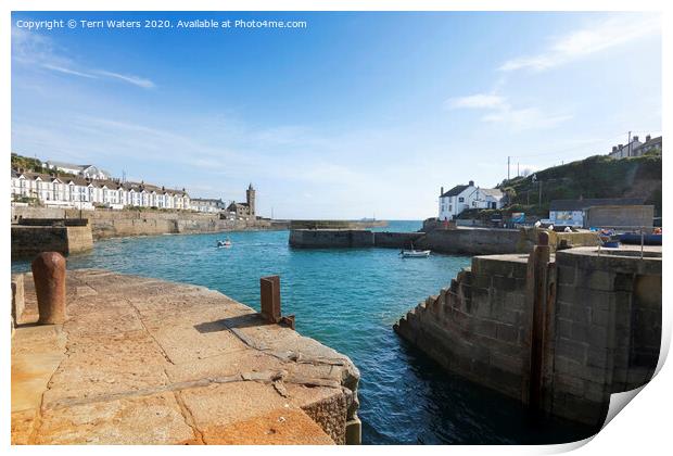 Porthleven Harbours Print by Terri Waters