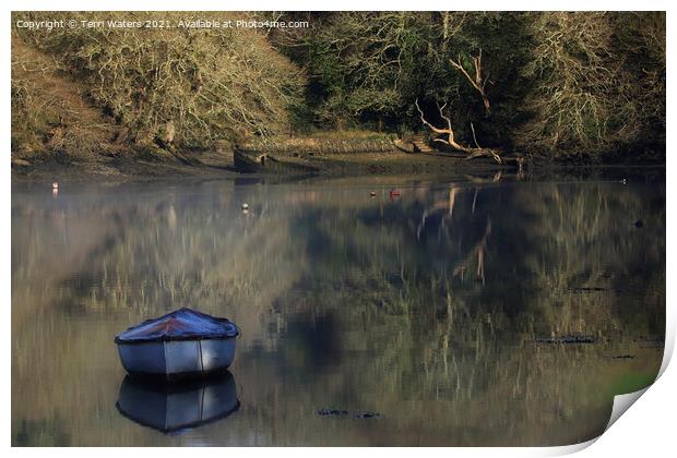 Rising Mist in Mylor Creek Print by Terri Waters