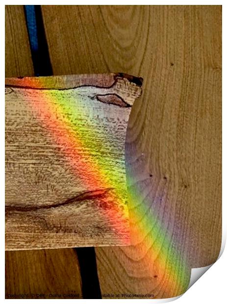 Close up of prism crossing wood surfaces Print by DEE- Diana Cosford