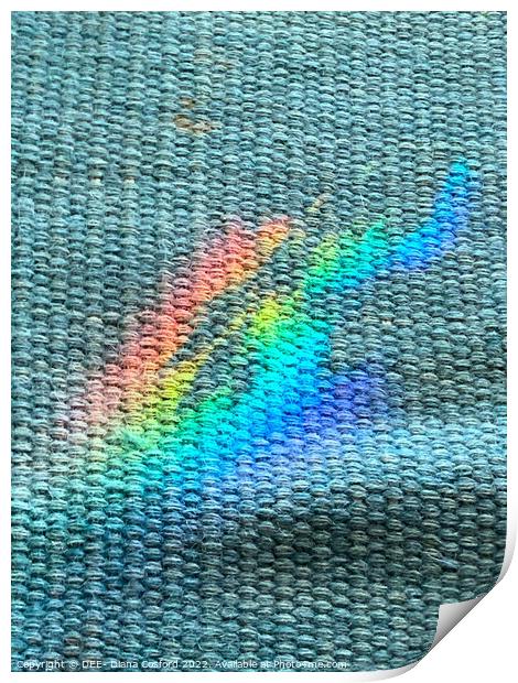 Prism alights on turquoise texture Print by DEE- Diana Cosford