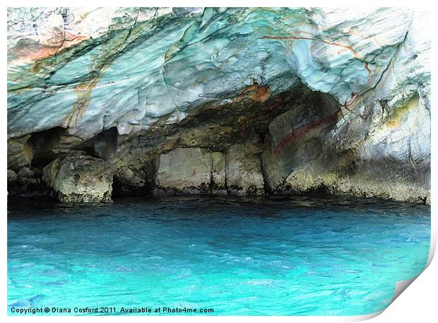 Glorious blue water from Kayak trip Print by DEE- Diana Cosford