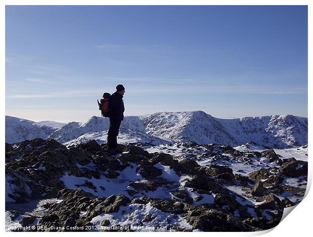Coniston Old Man Summit, Cumbria Print by DEE- Diana Cosford