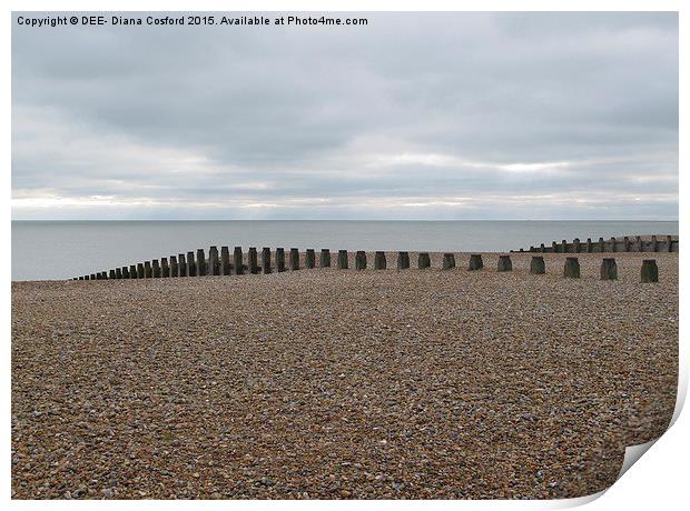  Winters Beach, Eastbourne, Sussex UK Print by DEE- Diana Cosford