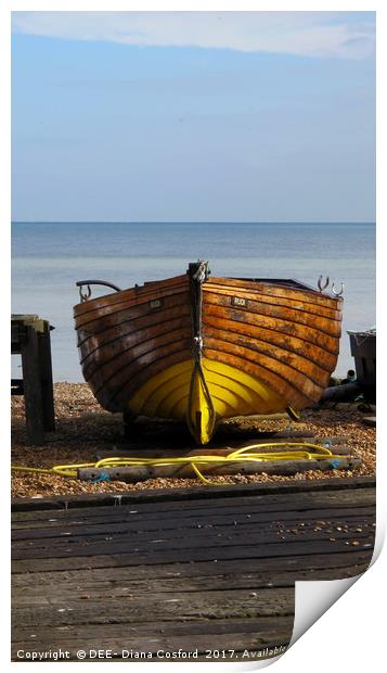 Rudi, fishing boat Deal shore, Kent. Print by DEE- Diana Cosford