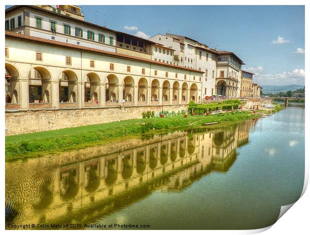 River Arno Florence Print by Colin Metcalf