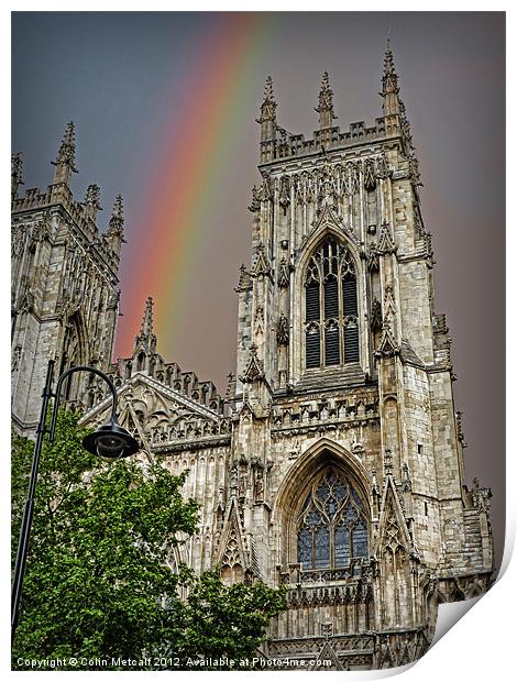 Rainbow over York Minster Print by Colin Metcalf