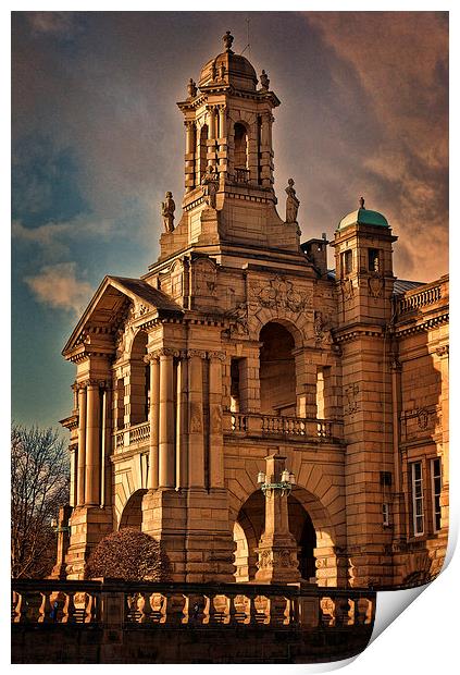 Evening Light at Cartwright Hall Print by Colin Metcalf