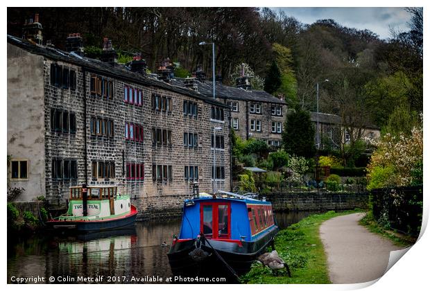Canal side residences Print by Colin Metcalf