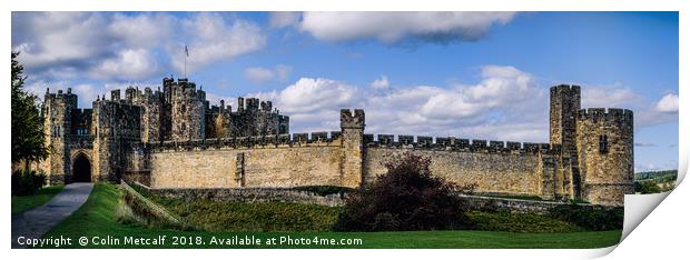 Alnwick Castle Panorama Print by Colin Metcalf